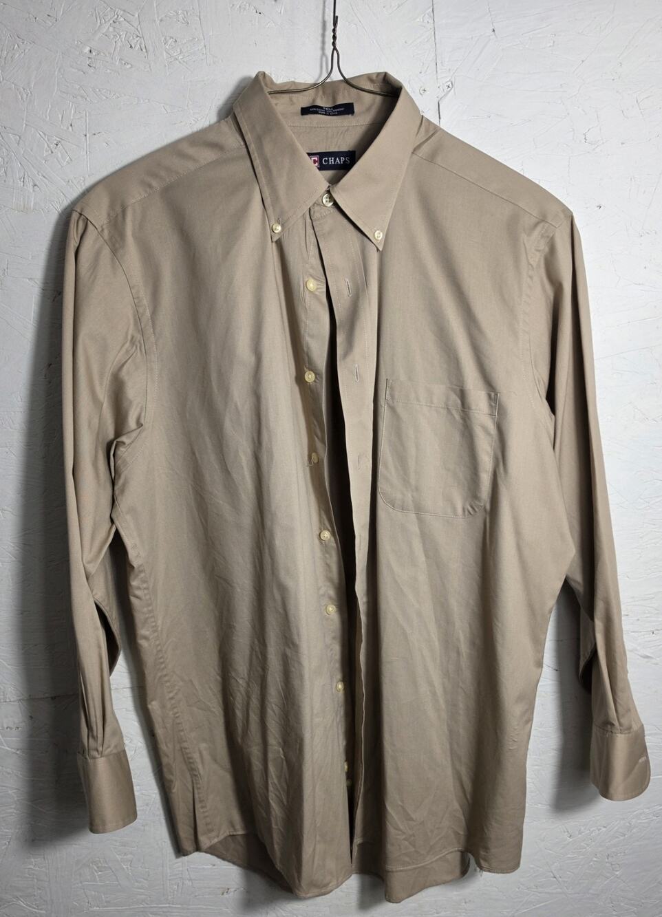 Chaps Wrinkle Free Men's Shirt Long Sleeve Size Large
